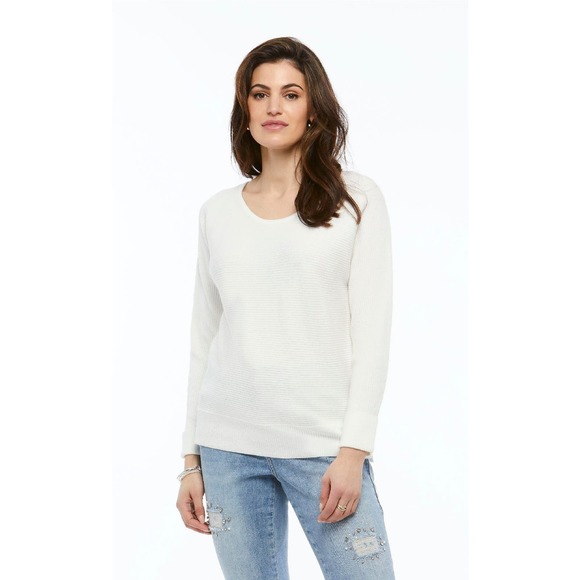 Women's Scoop Neck Cream Sweater Size M Casual Spring White Top ORLY NWT - Picture 1 of 2